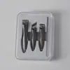 Conjunto de Lixa de Unha de Quatro Peças com Boca Reta e Design Angulado Anti-Salpicos, Conjunto em Caixa de Ferro, Tesoura de Unha com Lixa para Manicure e Cuidados com as Unhas