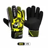 Luvas de Goleiro Infantis Estampa Color Block Punho com Velcro Antiderrapante Proteção para os Dedos Respiráveis Luvas de Goleiro para Treinamento de Futebol Juvenil