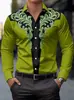 Camisa casual retro de manga larga para hombre para exteriores con cuello de color contrastante, camisa de moda, ropa para hombre transfronteriza europea y americana