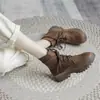 Botas Martin para Mujer 2026 Estilo Nuevo Retro Británico Versátil Marrón Suela Gruesa Botines Cortos Mate Botas Individuales Botas de Trabajo para Primavera y Otoño