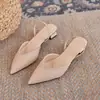 Nueva colección de verano de comercio exterior 2026: sandalias sencillas de punta fina, sandalias de tacón de bloque para mujer, sandalias de tacón alto para mujer con tiras finas, zapatos de salón de moda