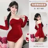 A nova coleção de Natal da Yimengyao de lingerie sexy, roupas vermelhas sedutoras para mulheres, pijamas estilo abstinência e conjuntos de uniformes