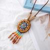 Nuevo collar de estilo étnico bohemio vintage cadena de suéter colgante de borla moda de personalidad europea y americana sesión de fotos de viaje