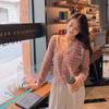 Suéter Estilo Tweed para Mujer Primavera y Otoño 2025 Estilo Holgado Perezoso Estilo Coreano Moderno Estudiante Cuadros Top Corto Tops de Punto