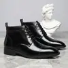 Botas de Caña Alta para Negocios Transfronterizos Más Vendidas en Amazon, Botas Martin Casuales de Estilo Británico para Hombre, Zapatos de Cordones de Media Caña para Hombre - 27003
