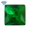 Huagang Plaza de Piedras Preciosas Ángulo Recto Chapado en Oro Fondo Amarillo Vidrio Verde Piedra Suelta Esmeralda Artificial Joyería Diamante