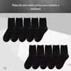 Meias Cano Médio Preto e Branco Cinza Meias da Moda Meias de Comércio Exterior Embaladas Individualmente Meias Masculinas e Femininas Atacado Espessas Anti-Pilling Venda Direta