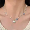[Paraíso de Estrellas de Mar] Collar Creativo DIY de Perlas y Estrellas de Mar Cadena de Clavícula de Nicho para Tomar Fotos en Viajes de Verano a la Costa para Mujeres