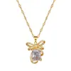 [Acero titanio] Collar de lujo con lazo de diamantes para banquetes de boda transfronterizos, cadena de clavícula a juego para celebridades de Internet, acero titanio.