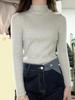 Suéter Fenafu Suéter de Tricô Feminino Outono e Inverno Gola Alta Meia Camisa Básica Versátil Estilo Ocidental Manga Longa Camada Interna Slim Fit para Mulheres