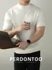 Camiseta de Punto Cálida de Lana de Oveja de Lujo Ligero Italiano con Cuello Medio y Mangas Cortas para Hombre, Suéter Informal para Otoño e Invierno