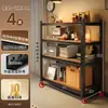 Prateleira Doméstica Porta-Prateleiras Prateleira de Armazenamento Multicamadas Suporte de Chão Eletrodomésticos de Cozinha Armário de Armazenamento para Varanda Exibidor de Supermercado