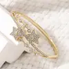 Atacado Transfronteiriço Pulseira Estrela de Diamante Banhada a Ouro Joias de Moda Feminina de Alta Qualidade Ins Joias Personalizadas de Cinco Pontas