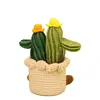 Bestseller transfronterizo: Plantas en maceta de cactus y suculentas, plantas verdes artificiales, plantas pequeñas tejidas a mano en maceta, bonsái que trae fortuna