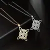Explosiones Transfronterizas Collar de Acero Inoxidable Accesorios Colgante Moda Nudo de Bruja Triángulo Celta Colgante de Doble Capa Joyería