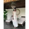 Foto Real de Vestido de Tirantes Bordado Pesado Estilo Francés en Stock para Mujer, Vestido Patchwork