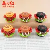 Pastel Hamburguesa Queso Tocino Garra de Gato Juguete de Comida Pegamento de Crema Resina Accesorios Decoración Colgante Funda de Teléfono
