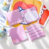 Notas adhesivas lindas de dibujos animados estilo Ins para niñas, etiquetas reutilizables, papelería de alta apariencia, regalos para estudiantes de primaria y secundaria