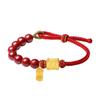 Minuyue Plata Pura 999 Mantra de Seis Palabras Cinabrio Pulsera Trenzada para Mujer Alto Contenido Arena Imperial Estilo Nacional Pulsera de Alta Gama