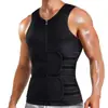 Modelador de Corpo Tipo Colete com Dupla Cintura Masculino Transfronteiriço Corset de Borracha Reforçado para Aumentar o Suor Trainer de Cintura Cinto Esportivo para Cintura e Abdômen