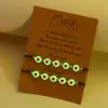 Pulseira Transfronteiriça Nova Pulseira de Contas da Sorte Luminous Love Pacote com Dois Pulseira de Cartão Gancho de Puxar Amizade Casal Pulseira