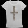 Moda Coreana Tendencia Urbana Camisola Corta Sencilla con Estampado de Cruz Sexy Sencilla Top de Manga Corta Ropa de Mujer