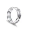 Anillo Popular Transfronterizo de Acero Inoxidable Esmerilado de 8 mm con Ranura Biselada Cepillada, Joyería para Hombre sin Decoloración, Anillo Sencillo