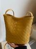 Bolso Tejido de Diseño Nicho de Moda para Mujer 2025 Nuevo Bolso Cruzado Verano Fresco Bolso Balde de Alto Valor