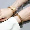 Pulseras de Acero Inoxidable de Venta Caliente Transfronterizas Europeas y Americanas, Collares de Moda Callejera para Hombre de Amazon, Suministro Directo de Fábrica al por Mayor