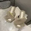 Novas Chinelos de Pelo Planos Primavera/Verão 2026 Celebridade da Internet Fofos para Interior Versáteis para Exterior Chinelos de Tira Única Tendência