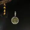 Pulseira com Pingente de Prata Esterlina S925 Oito Deidades Guardiãs Charm Pingente de Colar Seis Palavras Mantra Buda do Nascimento com Pedra Natural de Cinábrio