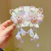 Acessório de Cabelo Hanfu para Mulheres, Grampo de Cabelo com Franja Floral Retrô Estilo Fada, Conjunto de Presilhas Estilo Chinês Princesa Borboleta Pérola para Crianças