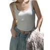 Camisola de Verano sin Espalda con Sujetador Incorporado, Corte Ajustado, Cuello Cuadrado, Sin Mangas, Estilo Corto, Venta al por Mayor