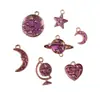 Serie de Nuevo Cielo Estrellado Estilo Coreano Aleación con Goteo de Aceite Accesorios para Joyería DIY Pendientes, Pulseras, Collares, Colgantes de Oro K