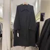 2025 Novo Outono e Inverno Estilo Coreano Design Estendido Solto Casaco de Lã Dupla Face Casaco Feminino Fileira Única Múltiplos Botões