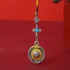 Colgante estilo Xizang con los nueve palacios, los ocho trigramas y los doce signos del zodíaco, adorno colgante giratorio estilo antiguo para collares y decoraciones de coche
