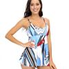 2024 Tankini Europeo y Americano para Mujer con Estampado Digital Estilo Falda que Cubre el Vientre Adelgazante Calzoncillo Tipo Boxer Independiente Traje de Baño Estilo Deportivo para Mujer