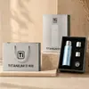 Taza aislada de titanio puro con tapa magnética, alto valor estético, taza portátil para exteriores, taza de titanio con caja de regalo personalizada, taza de agua