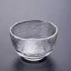 Vidrio resistente al calor soplado a mano textura de patrón de martillo sala de té casera juego de té japonés Kung Fu hecho a mano taza de degustación