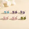 Aretes redondos de plata pura 999 para mujer, aretes de lujo ligero de alta gama, aretes de plata pura estilo dopamina dulces y delicados al por mayor