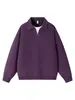Roupas Masculinas ACU Moletom de cor sólida com gola dobrável, estilo falso duas peças para homens, novo top simples vintage com pequeno decote V para homens, outono e inverno de 2026