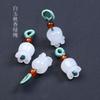 9x 10mm ágata cristal sandía verde seco oro jade jade Dongling colgante orquídea campana pequeña gota accesorios DIY