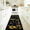 Tapete Estilo Pastoral Daifa TEMU Tapete de Cozinha Amazon Tapete Decorativo de Chão Flor de Girassol Tapete de Entrada