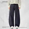 Jeans Scimitar de Color Contrastante Vintage para Hombre, Silueta Holgada Casual de Diseño High Street Ins, Pantalones de Pierna Ancha