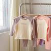 Liquidação Coleção de Roupa de Casa ~ Outono/Inverno Cor Sólida Roupa Íntima Básica para Meninos e Meninas terno Roupa de Casa Roupas e Calças de Outono para Crianças