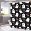 Cortina de Chuveiro Halloween Fantasma Abóbora Amazon Casa Impermeável e à Prova de Mofo Cortina de Chuveiro Divisória de Banheiro Cortina de Chuveiro