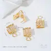 Pendientes de Hoja de Rosa Rellenos de Oro de 14K, Gama Alta, Lujo Accesible, Nicho, Pendientes de Gama Alta, Nuevos Broches de Oreja con Micro-Adornos, Anillos Lisos