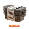 Caixa de Lanche Transparente Estilo Japonês Recipiente para Legumes Grau Alimentício Caixa de Lanche Caixa de Lanche Geladeira Plástico Pressionar Caixa Bento Caixa de Armazenamento Três Peças