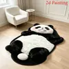 Alfombra de Piso con Patrón de Gato Visual 3D Transfronteriza de Imitación Cachemir para Decoración de Balcón en Casa, Alfombra de Piso Gruesa de Felpa Amigable con la Piel para Sala de Estar