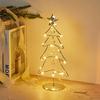 Decoraciones Navideñas Árbol de Hierro Electrochapado Led Luminoso Cristal Árbol de Navidad Decoración de Escritorio Suministros para Fiesta de Nochebuena